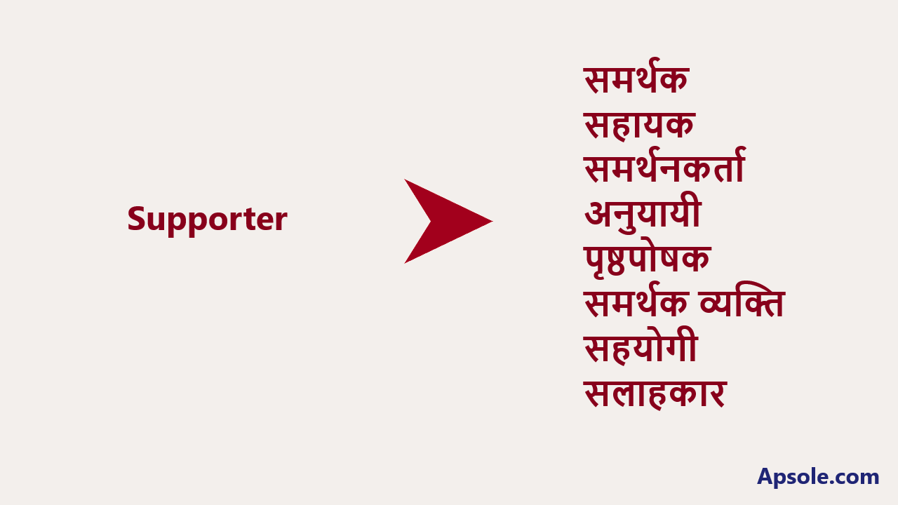 What is Supporter in hindi, Supporter meaning in hindi
