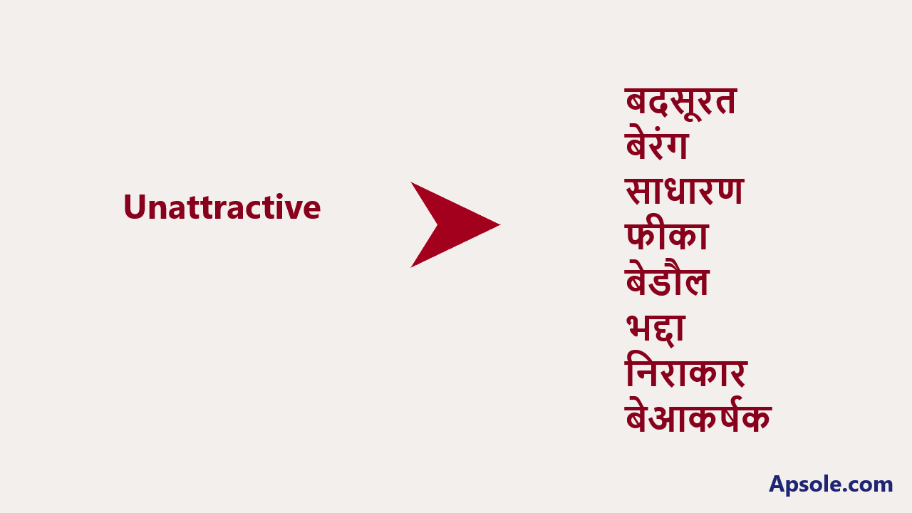 What is Unattractive in hindi, Unattractive meaning in hindi