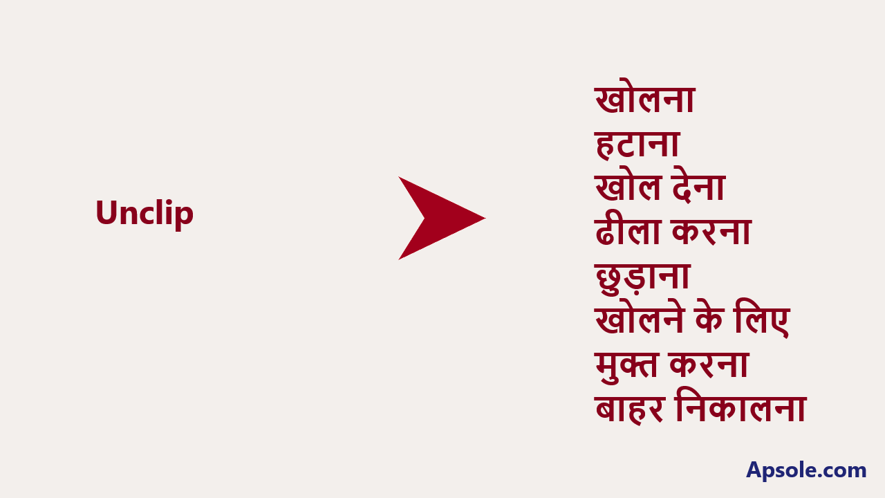 What is Unclip in hindi, Unclip meaning in hindi