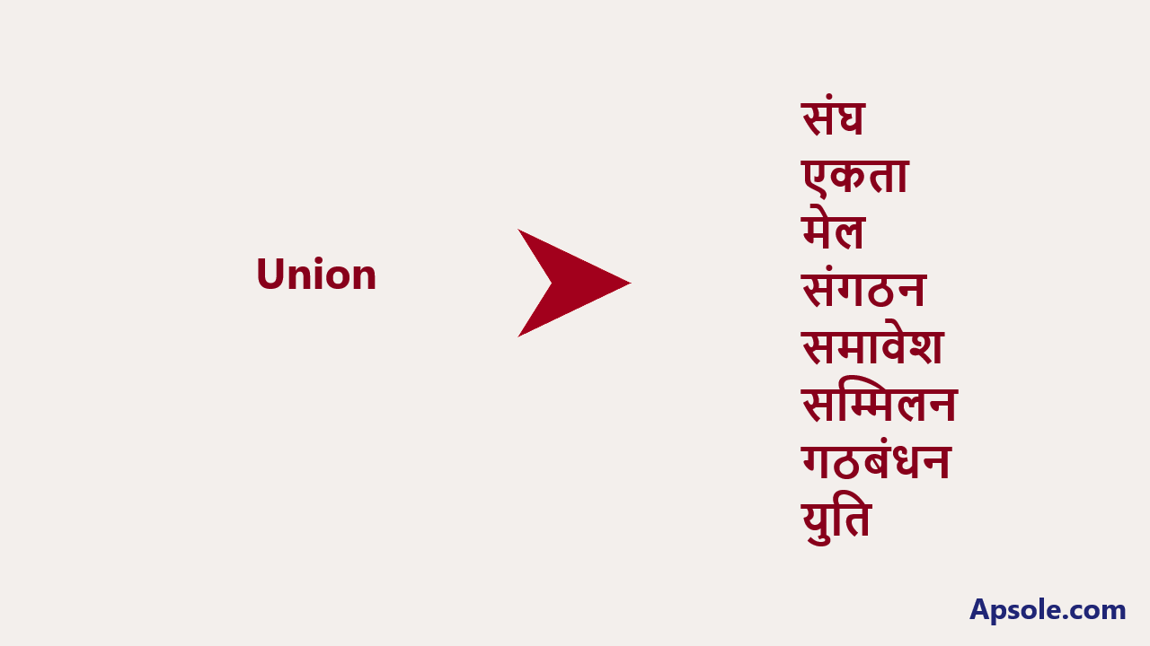 What is Union in hindi, Union meaning in hindi